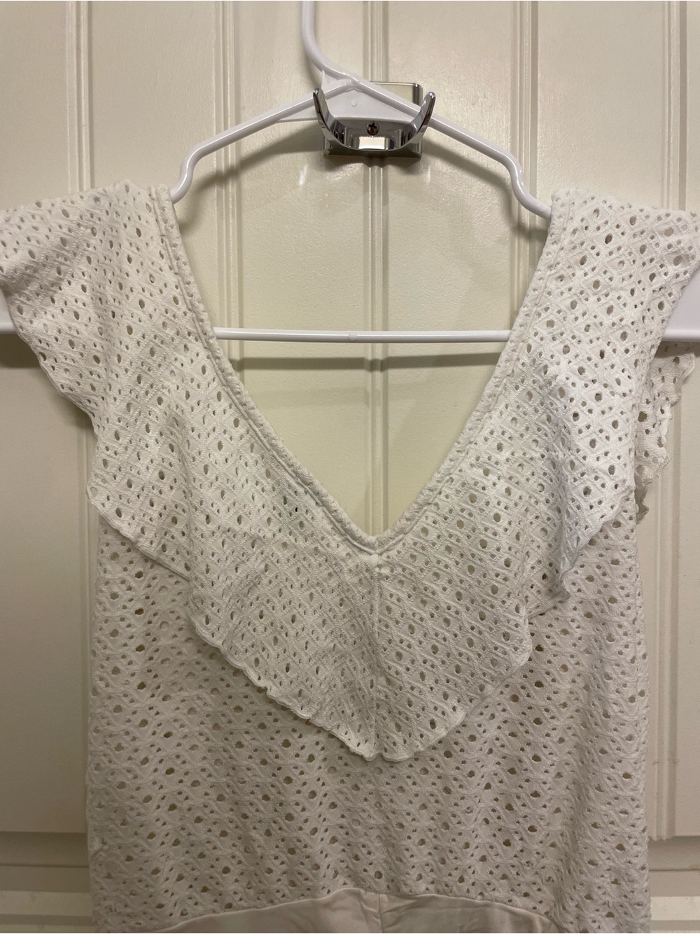 White Eyelet Ruffle Bodysuit - Picture 5 of 5